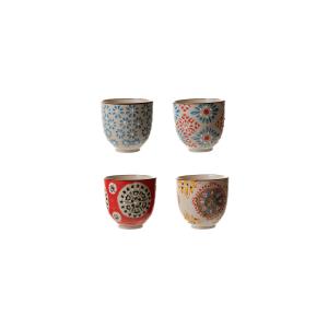 Set de 4 tasses à expresso en céramique multicolore