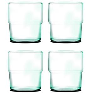 Set de 4 verres à eau en verre recyclé bistrot 30cl