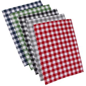 Set de 5 torchons à carreaux 100% coton 50x70cm