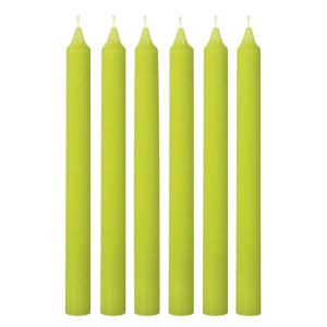 Set de 6 bougies pour chandelier vertes H25