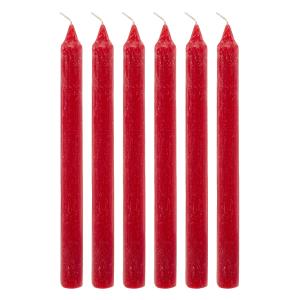 Set de 6 bougies rouges bordeaux H25