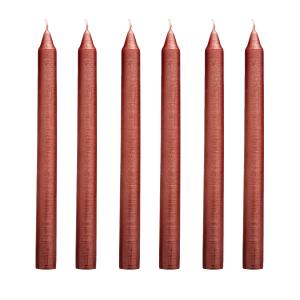Set de 6 bougies rouges métallique H25