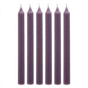 Set de 6 bougies violettes H25