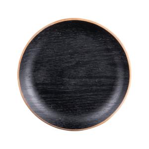 Set de 6 dessous de verre bois  12 cm noir