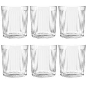 Set de 6 verres à eau en verre strié 26.5cl