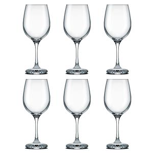 Set de 6 verres à eau sur pieds en verre transparent 38.5cl