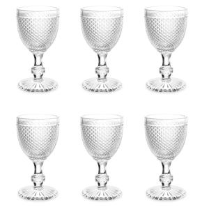 Set de 6 verres à vin en verre diamants 33cl