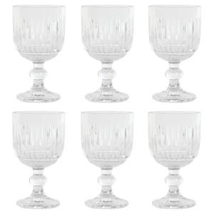 Set de 6 verres à vin sur pied en verre 26cl