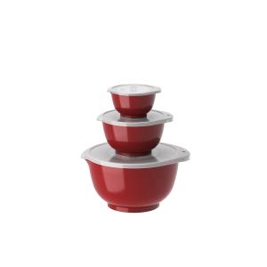 Set de bols à mixer et couvercles 6 pièces  rouge