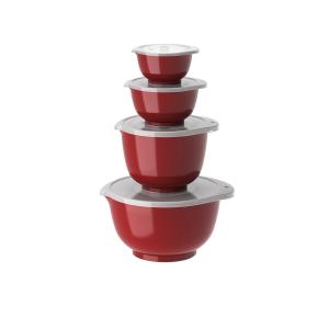 Set de bols à mixer et couvercles 8 pièces rouge