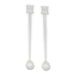 Set de deux cuillères à thé en verre transparent avec logo…