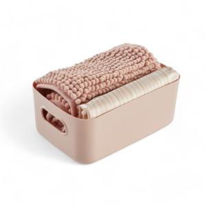 Set de douche 3 accessoires rideau tapis panier  180x180cm