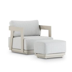 Set de fauteuil de jardin avec repose-pieds en aluminium be…
