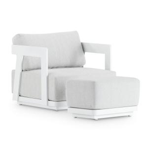 Set de fauteuil de jardin avec repose-pieds en aluminium bl…