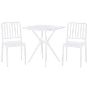 Set de jardin avec table et 2 chaises blanc
