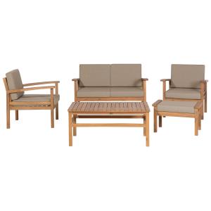 Set de jardin en bois bois clair 4 Personnes