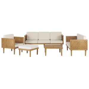 Set de jardin en bois bois clair 6 Personnes