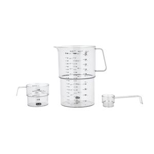 Set de mesure pichet, verre et cuilère transparent