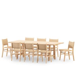 Set de repas 8p table en bois 230x100
