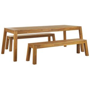 Set de salle à manger 6 personnes en acacia marron