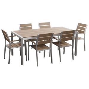 Set de salle à manger 6 personnes en bois synthétique bois…