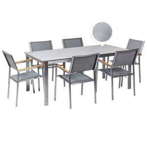 Set de salle à manger 6 personnes en verre de sécurité gris…