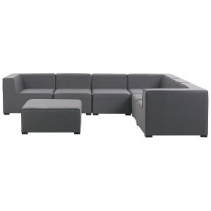 Set de salon 7 personnes en polyester gris