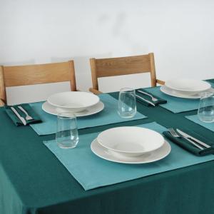 Set de table 100% lin turquoise (x2)