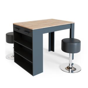 Set de table avec 2 tabourets, Anthracite 67 x 77.5 cm