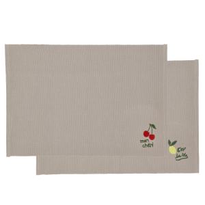 Set de table bistro en coton vert 33x48cm