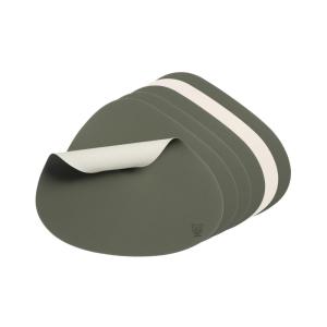 Set de table curve réversible - 6 pièces - blanc crème et v…