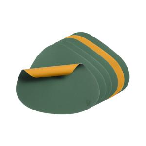 Set de table curve réversible - 6 pièces - jaune moutarde e…