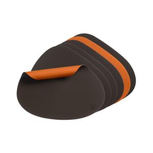 Set de table curve réversible - 6 pièces - orange et chocol…