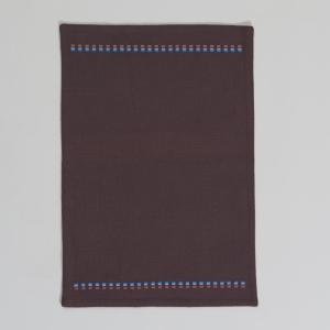 Set de table en coton et bordures brodées tricolores 33x48