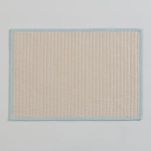 Set de table en coton matelassé beige et bleu 33x48