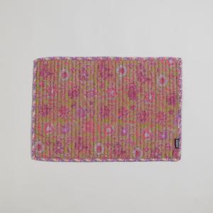 Set de table en coton matelassé motif floral tricolore 33x4…