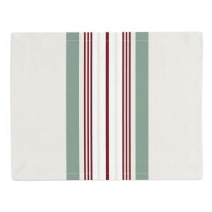 Set de table en coton vert rouge et blanc 41x52