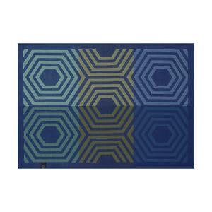 Set de table en coton vibration bleu 50 x 36