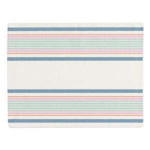 Set de table en lin et coton à rayures multicolor 41x52