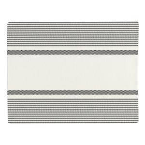 Set de table enduit en coton et lin blanc et noir 41x52