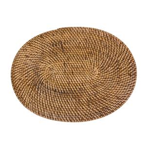 Set de table ovale en rotin brun naturel