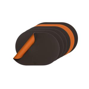 Set de table ovale réversible - 6 pièces - orange et chocol…