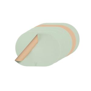 Set de table ovale réversible - 6 pièces - rose pâle et ver…