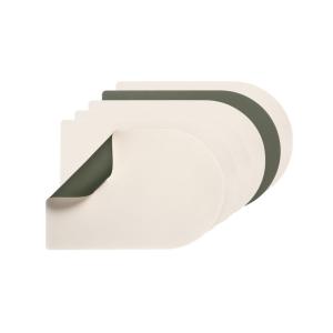 Set de table rectangovale réversible - 6 pièces - blanc crè…