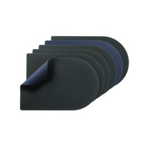 Set de table rectangovale réversible - 6 pièces - bleu et a…