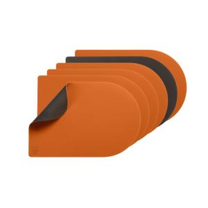 Set de table rectangovale réversible - 6 pièces - orange et…