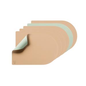 Set de table rectangovale réversible - 6 pièces - rose et v…