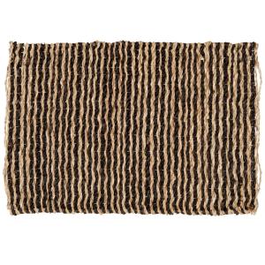 Set de table rectangulaire bicolore en jonc de mer