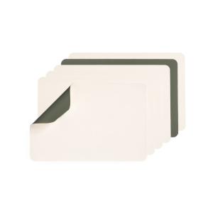 Set de table rectangulaire réversible - 6 pièces - Blanc cr…
