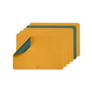 Set de table rectangulaire réversible - 6 pièces - moutarde…